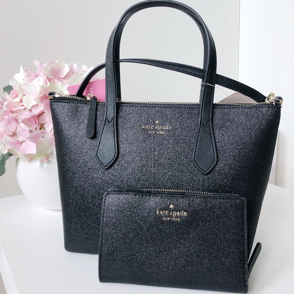 BUNDLE👜👛Kate Spade Glitter Satchel&Wallet NWT - Picture 2 of 8